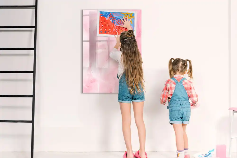 Tableau magnétique effaçable à motifs de plumes duveteuses