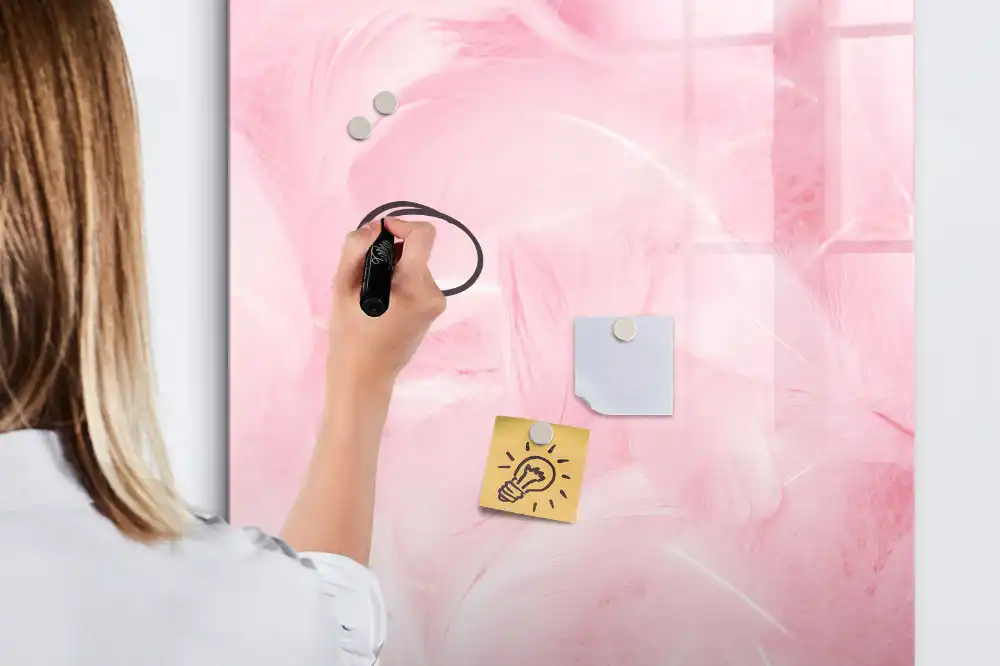 Tableau magnétique effaçable à motifs de plumes duveteuses