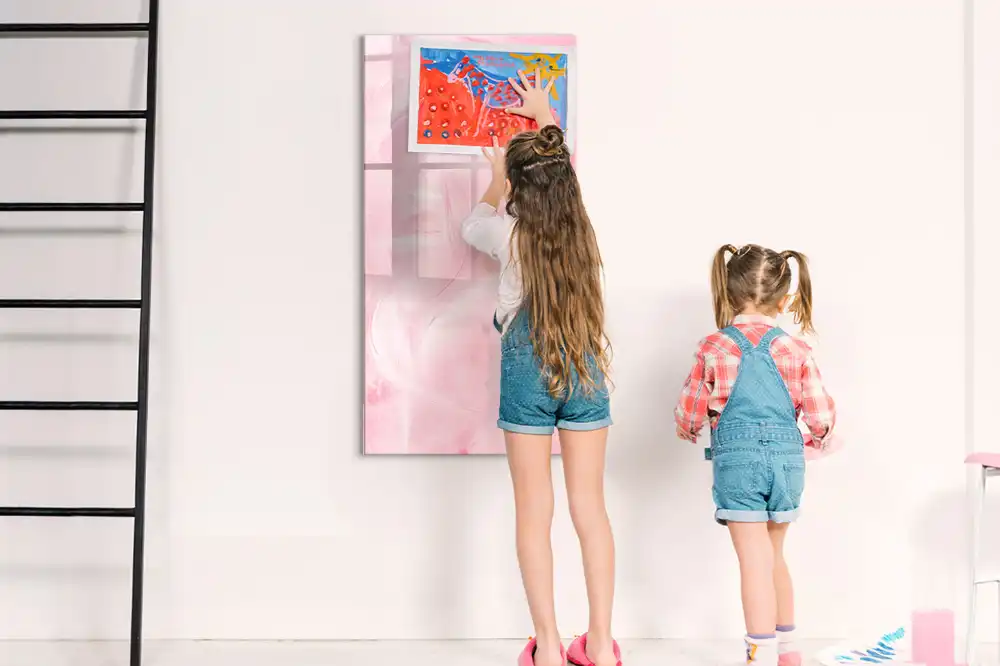 Tableau magnétique effaçable à motifs de plumes duveteuses