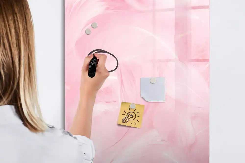 Tableau magnétique effaçable à motifs de plumes duveteuses