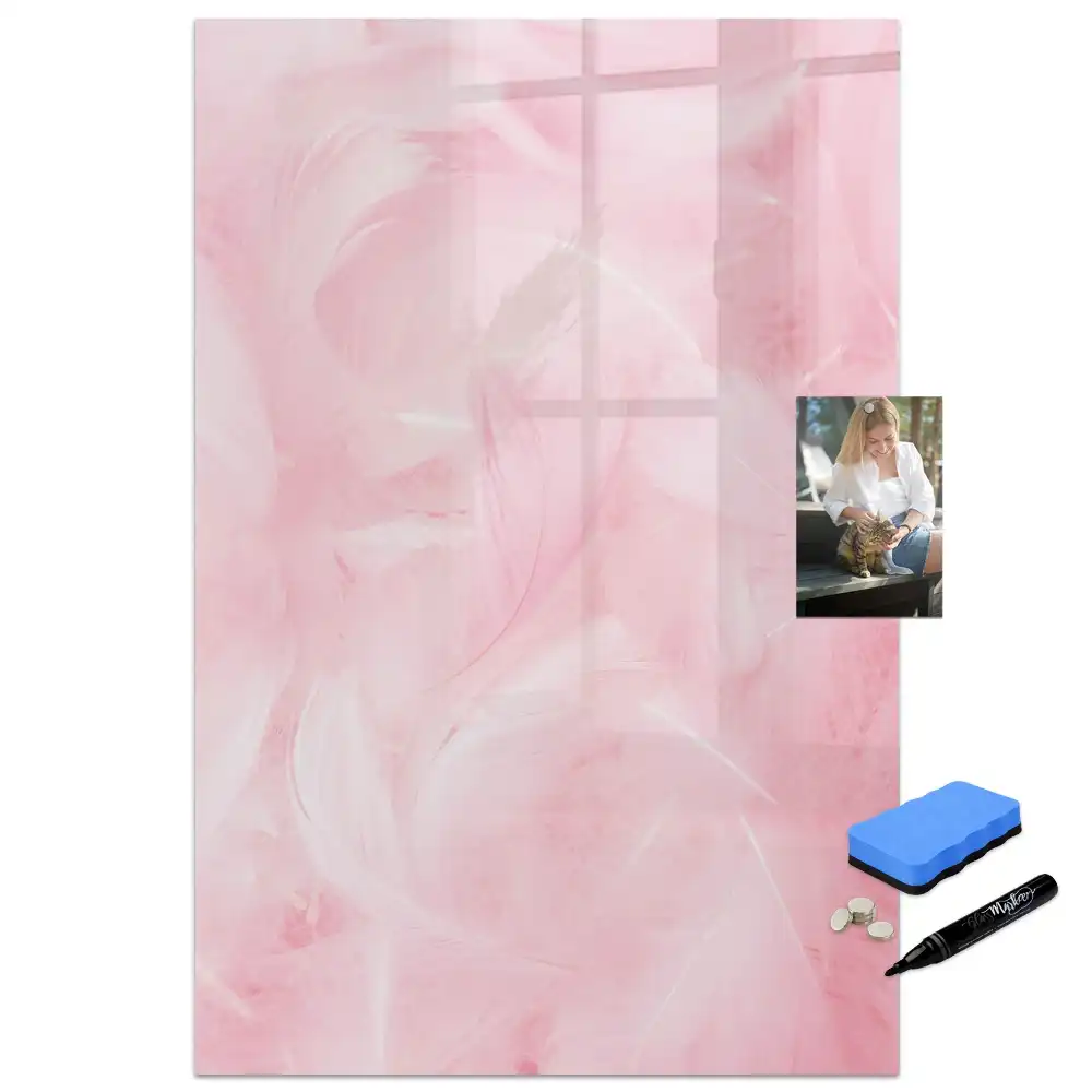 Tableau magnétique effaçable à motifs de plumes duveteuses