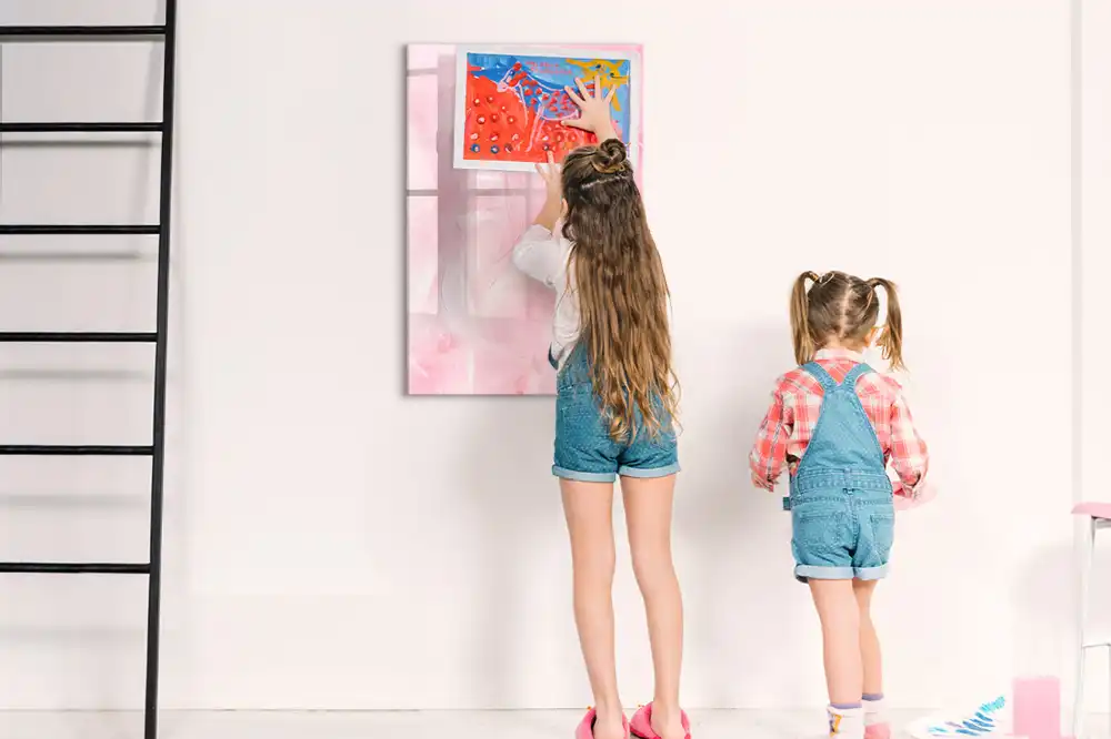 Tableau magnétique effaçable à motifs de plumes duveteuses