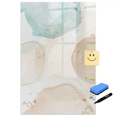 Tableau blanc magnétique effaçable à sec aux motifs de points pastel
