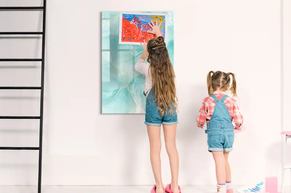 Tableau magnétique avec feutre effet marbre