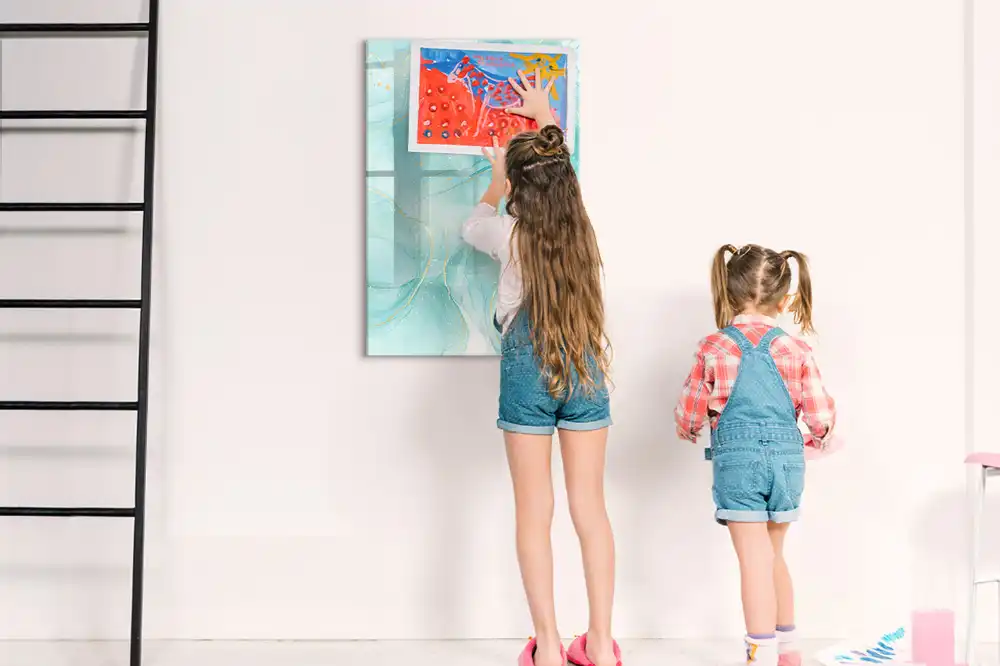 Tableau magnétique avec feutre effet marbre