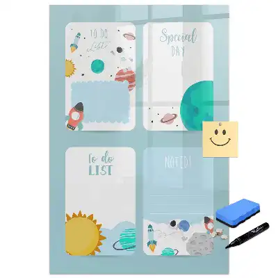 Tableau magnétique pour écriture motif calendrier cosmique
