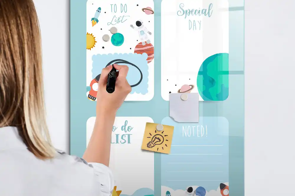 Tableau magnétique pour écriture motif calendrier cosmique