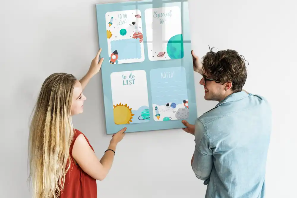 Tableau magnétique pour écriture motif calendrier cosmique