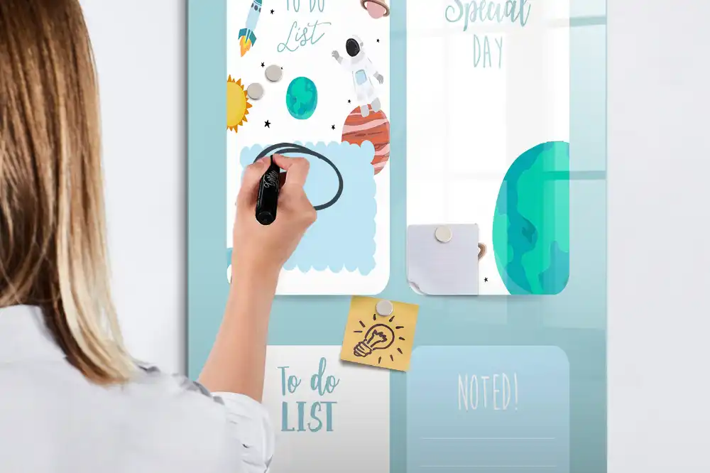 Tableau magnétique pour écriture motif calendrier cosmique