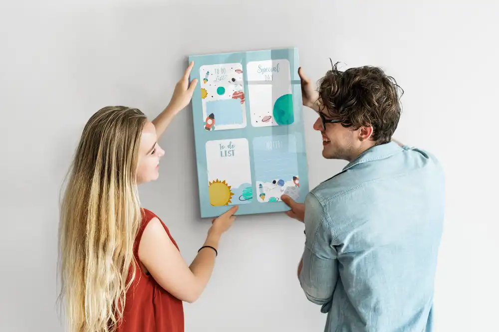 Tableau magnétique pour écriture motif calendrier cosmique