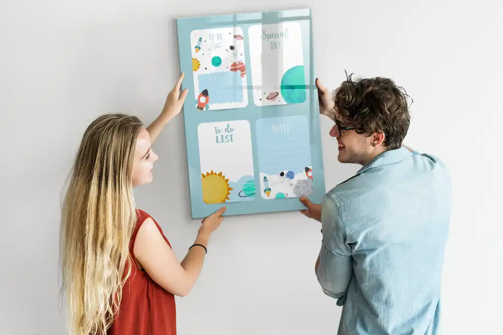 Tableau magnétique pour écriture motif calendrier cosmique