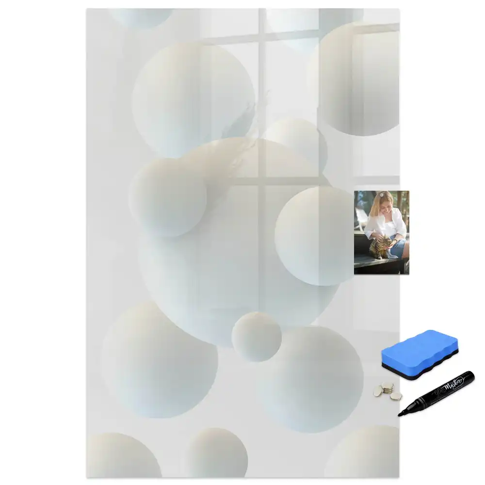 Tableau magnétique effaçable à motif abstrait avec des balles
