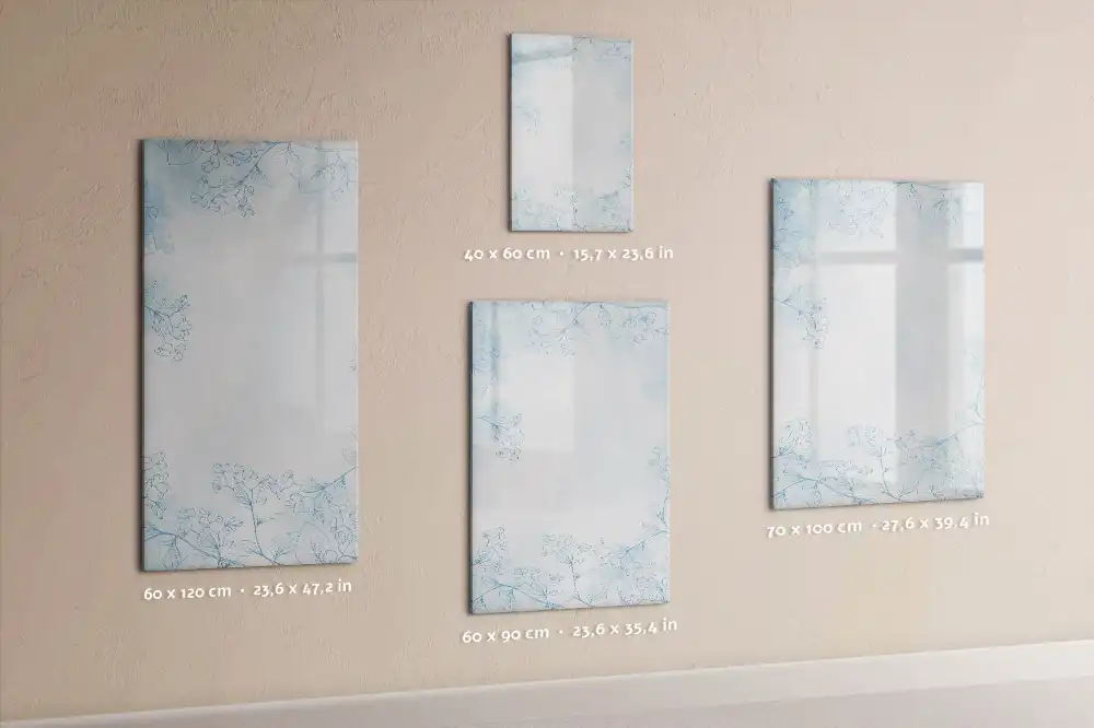 Tableau blanc magnétique effaçable à sec motif floral