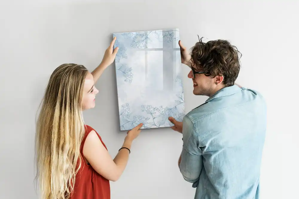 Tableau blanc magnétique effaçable à sec motif floral