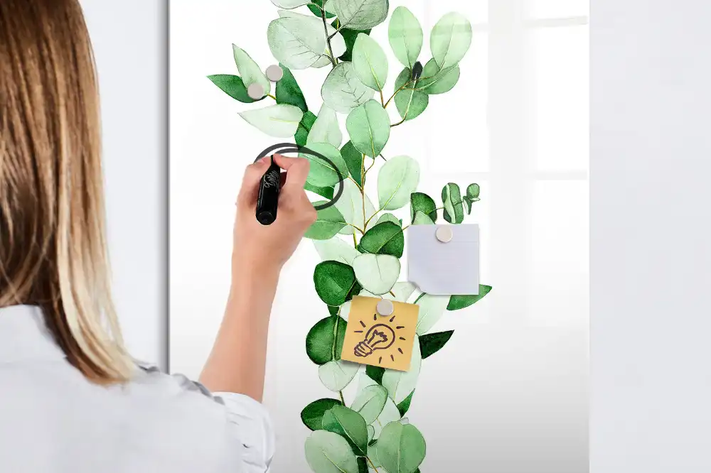 Tableau magnétique pour dessin modèle Pousse Verte avec feuilles