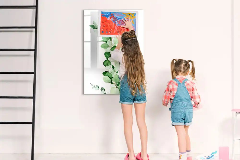Tableau magnétique pour dessin modèle Pousse Verte avec feuilles
