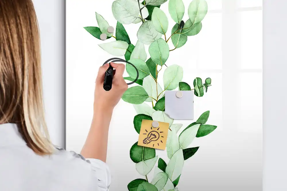 Tableau magnétique pour dessin modèle Pousse Verte avec feuilles