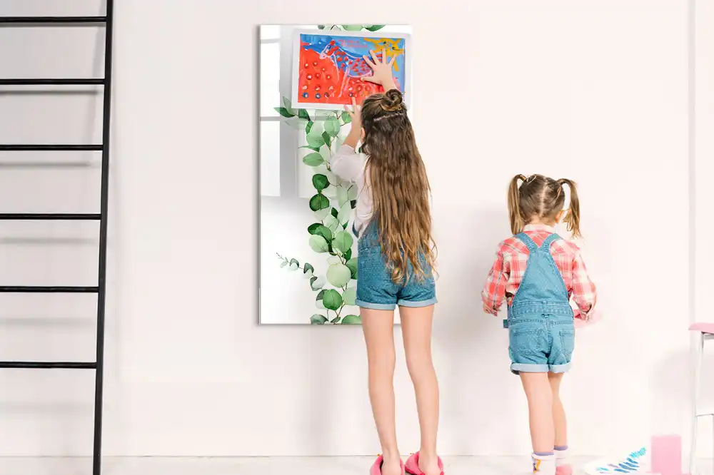 Tableau magnétique pour dessin modèle Pousse Verte avec feuilles