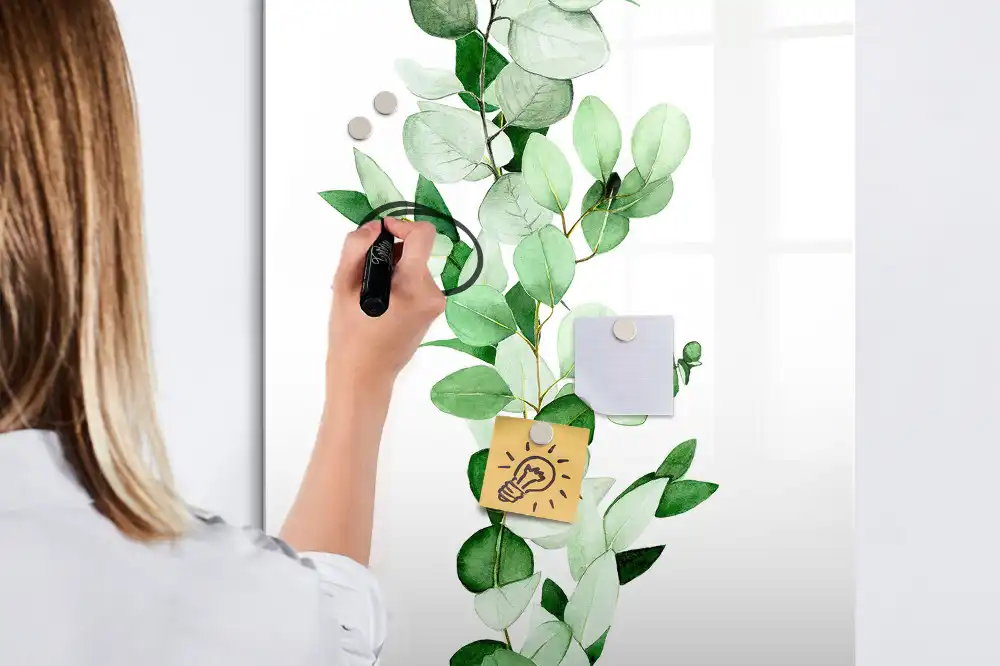 Tableau magnétique pour dessin modèle Pousse Verte avec feuilles