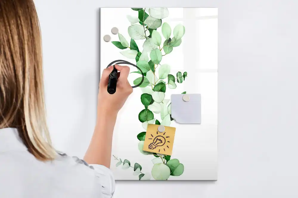 Tableau magnétique pour dessin modèle Pousse Verte avec feuilles