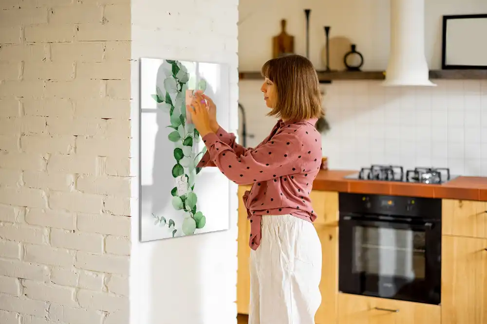 Tableau magnétique pour dessin modèle Pousse Verte avec feuilles