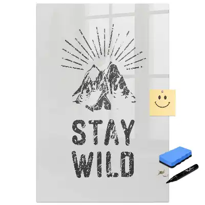 Tableau magnétique effaçable à sec motif montagne Stay Wild