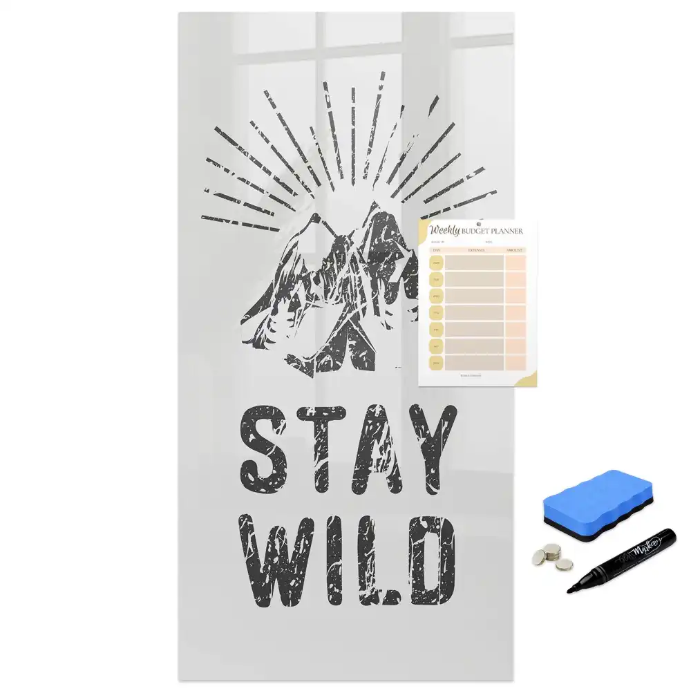 Tableau magnétique effaçable à sec motif montagne Stay Wild