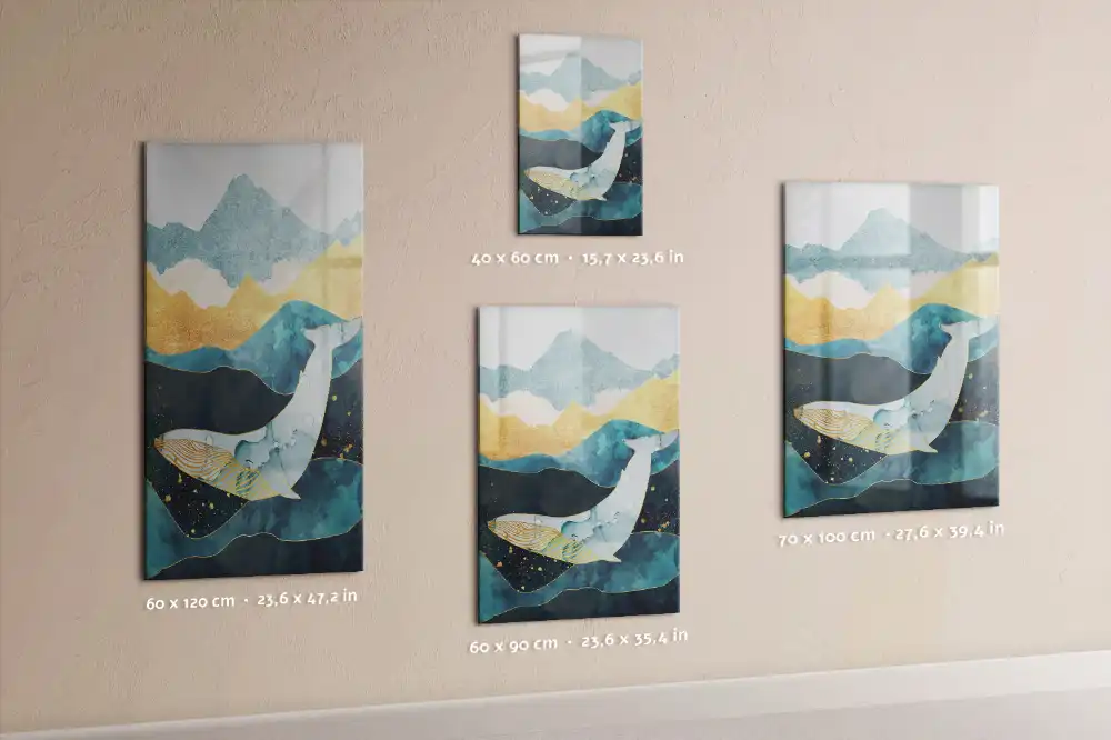 Tableau magnétique avec feutre et décor de statue en marbre représentant une baleine