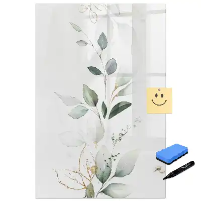 Tableau magnétique pour dessin motif brindille avec feuilles