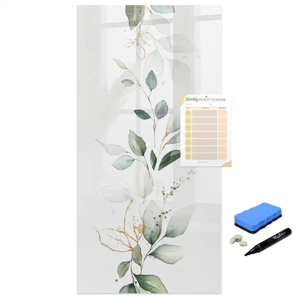 Tableau magnétique pour dessin motif brindille avec feuilles