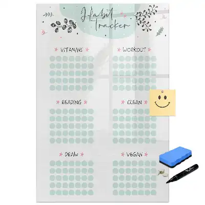 Tableau magnétique effaçable de suivi des habitudes