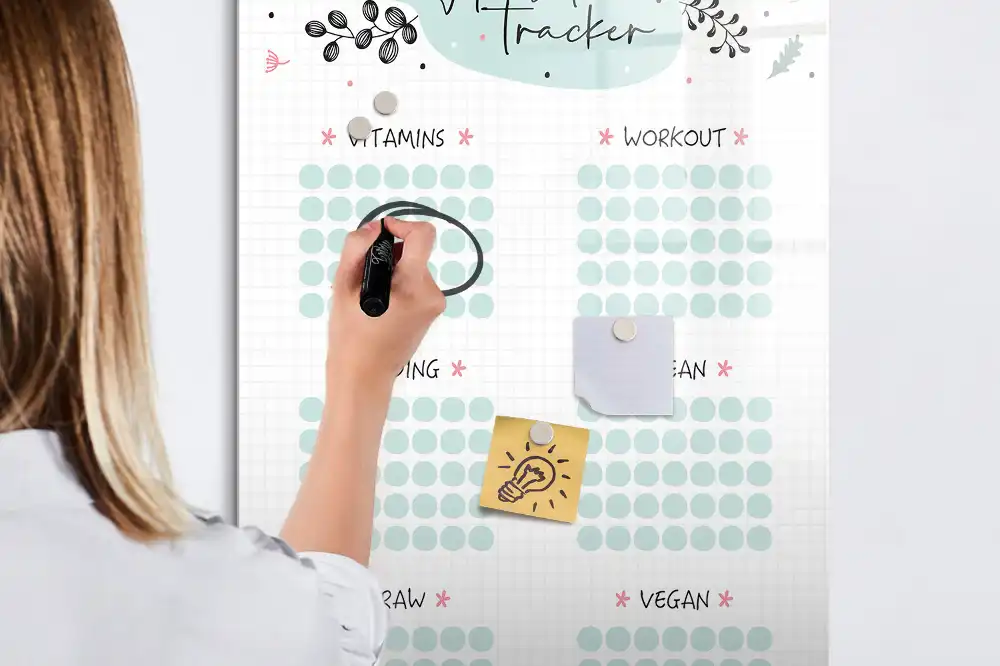 Tableau magnétique effaçable de suivi des habitudes