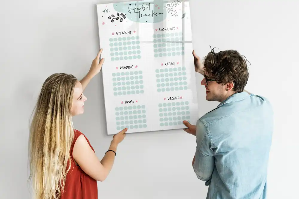 Tableau magnétique effaçable de suivi des habitudes