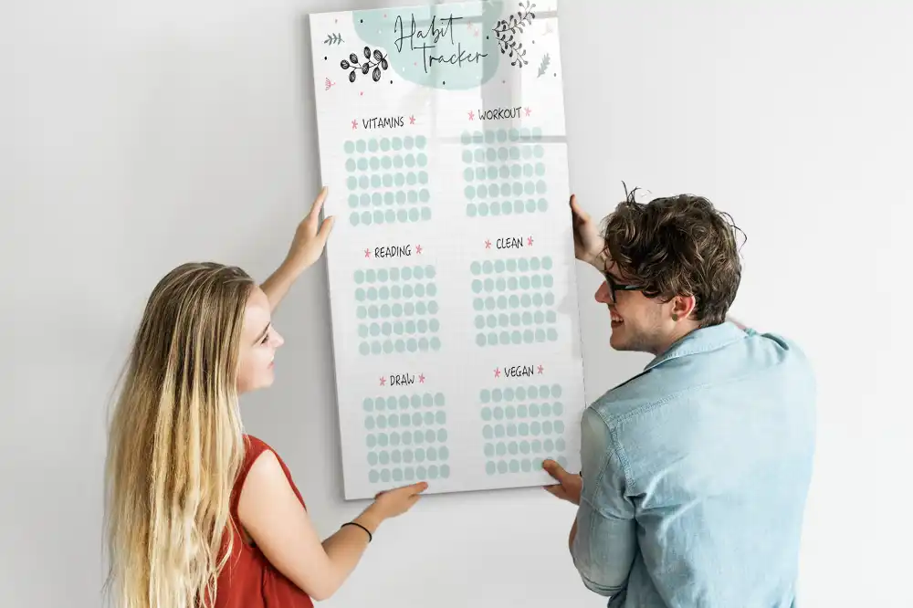 Tableau magnétique effaçable de suivi des habitudes