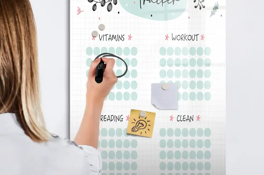 Tableau magnétique effaçable de suivi des habitudes