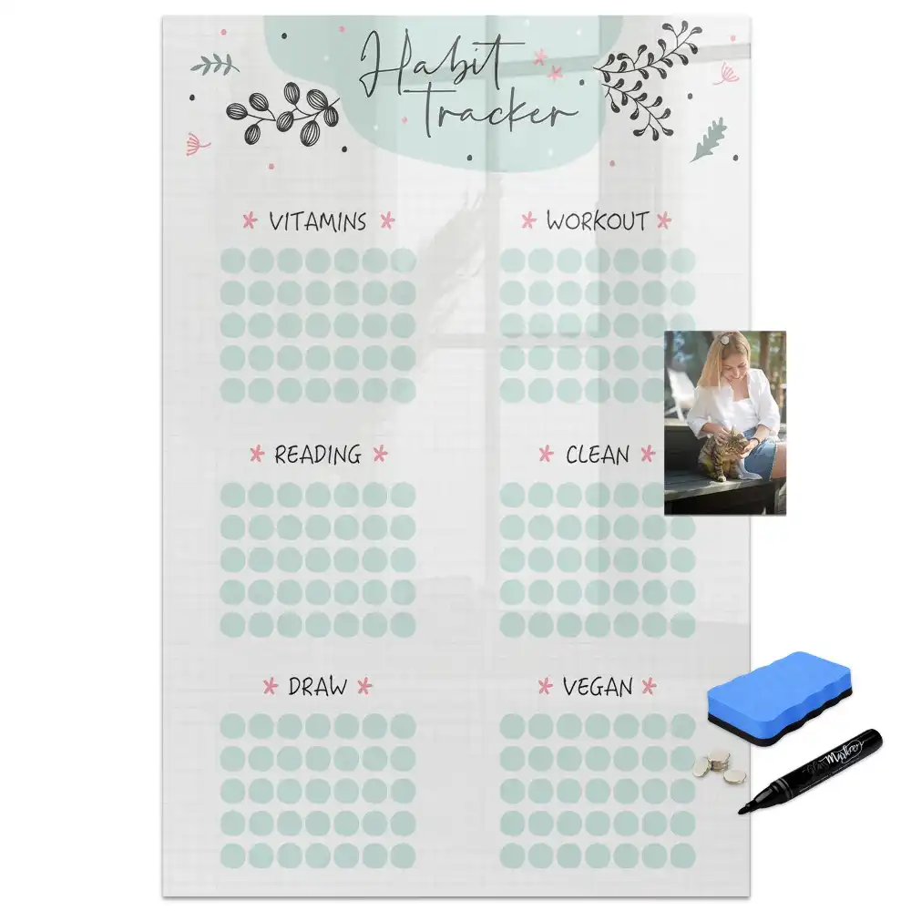 Tableau magnétique effaçable de suivi des habitudes