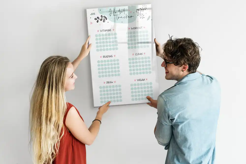 Tableau magnétique effaçable de suivi des habitudes