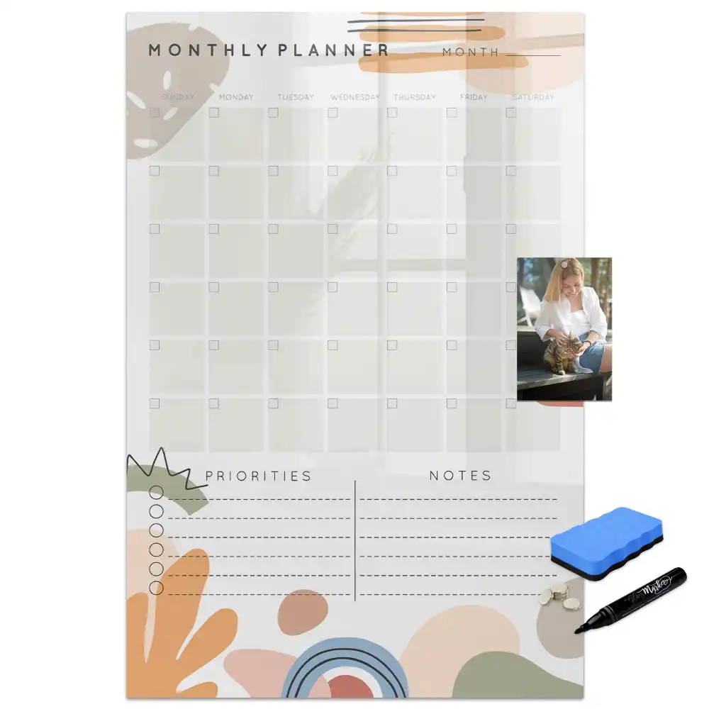 Tableau magnétique mensuel avec feutre