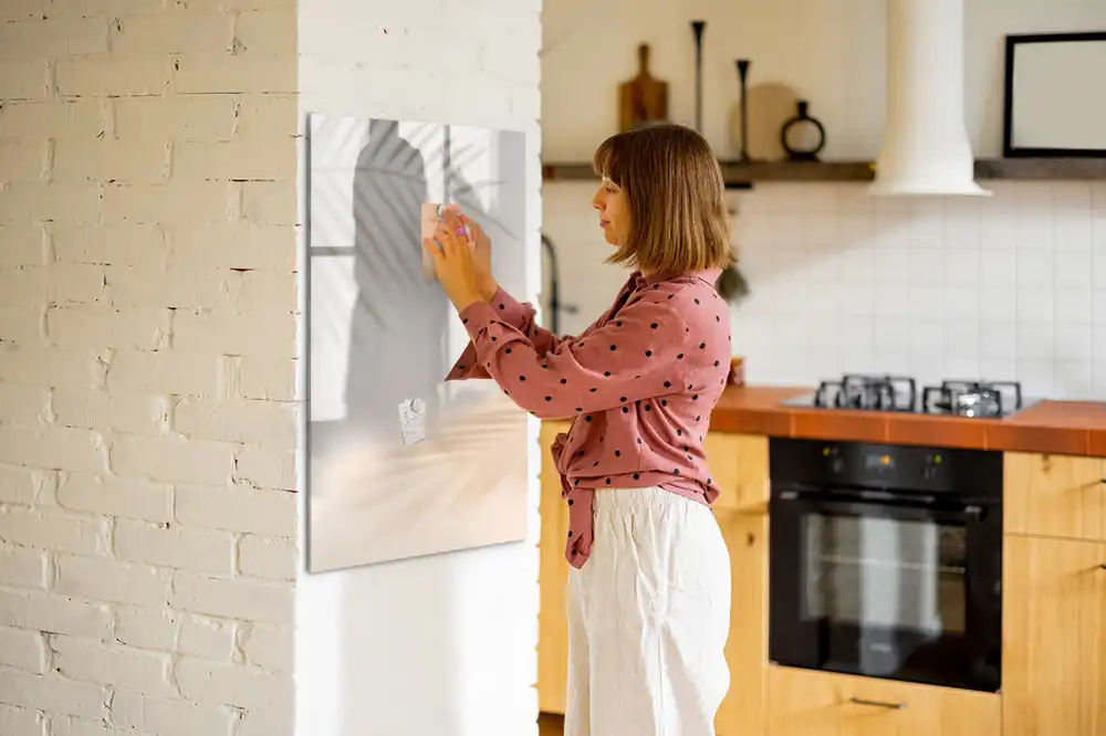 Tableau magnétique effaçable à motif d'ombre de feuille de palmier