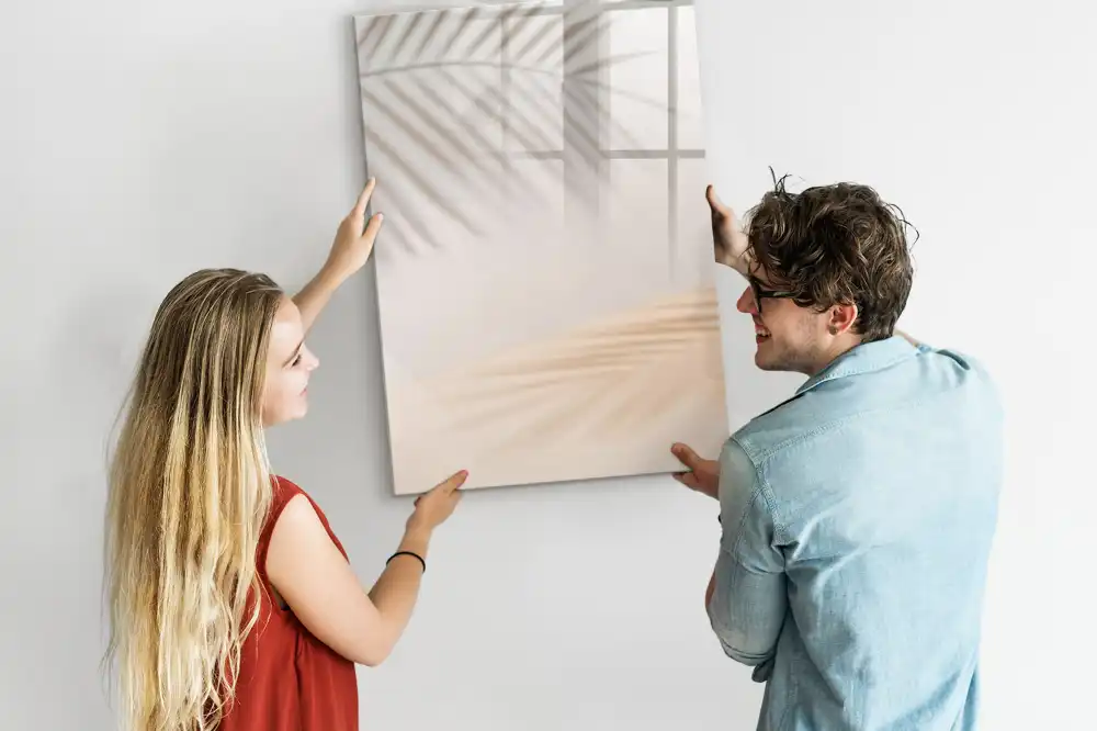 Tableau magnétique effaçable à motif d'ombre de feuille de palmier