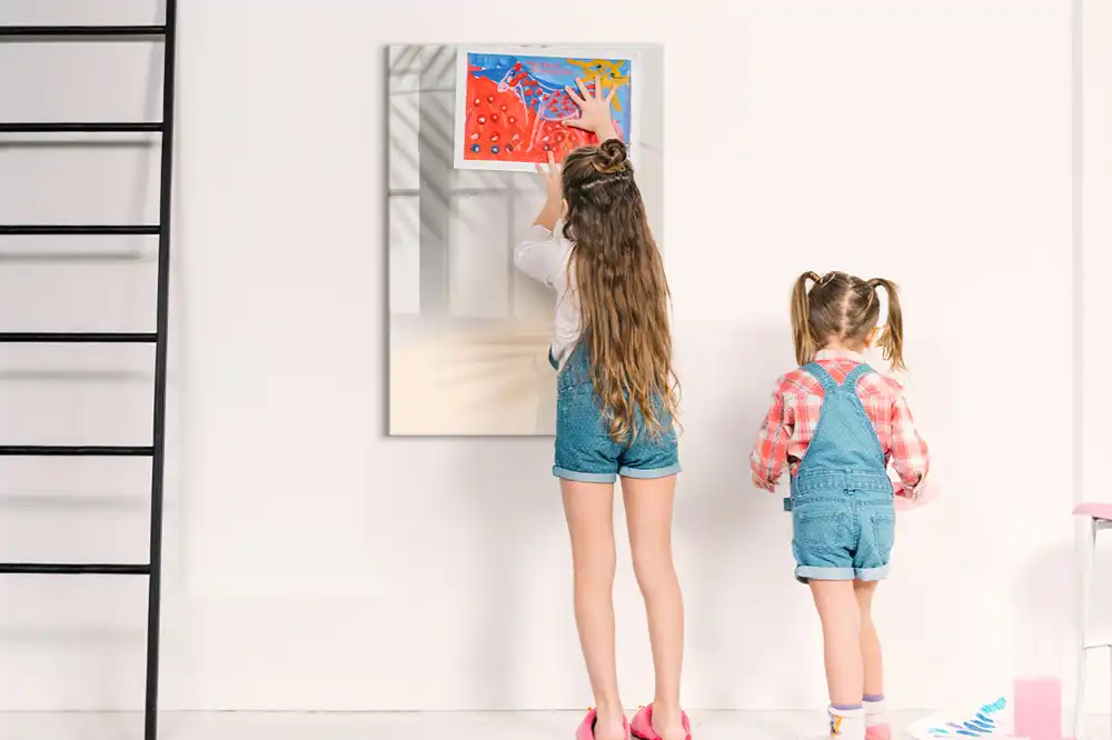 Tableau magnétique effaçable à motif d'ombre de feuille de palmier