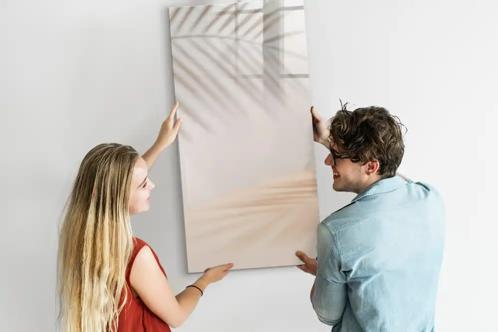 Tableau magnétique effaçable à motif d'ombre de feuille de palmier