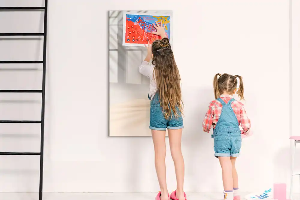 Tableau magnétique effaçable à motif d'ombre de feuille de palmier