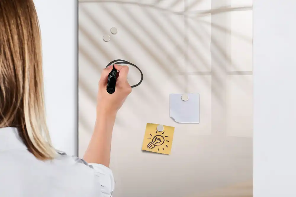 Tableau magnétique effaçable à motif d'ombre de feuille de palmier