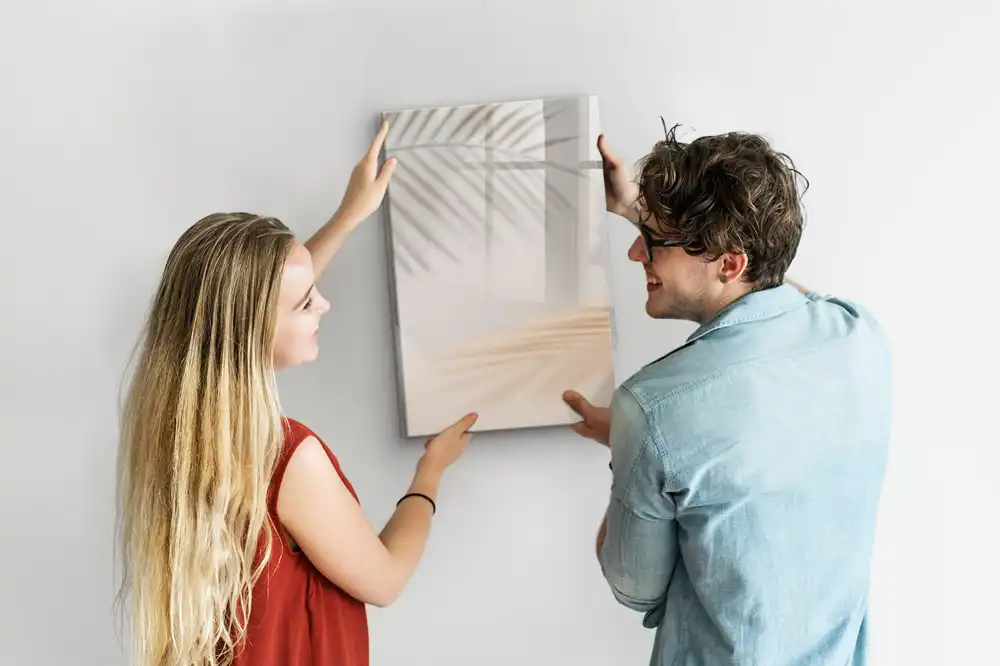 Tableau magnétique effaçable à motif d'ombre de feuille de palmier