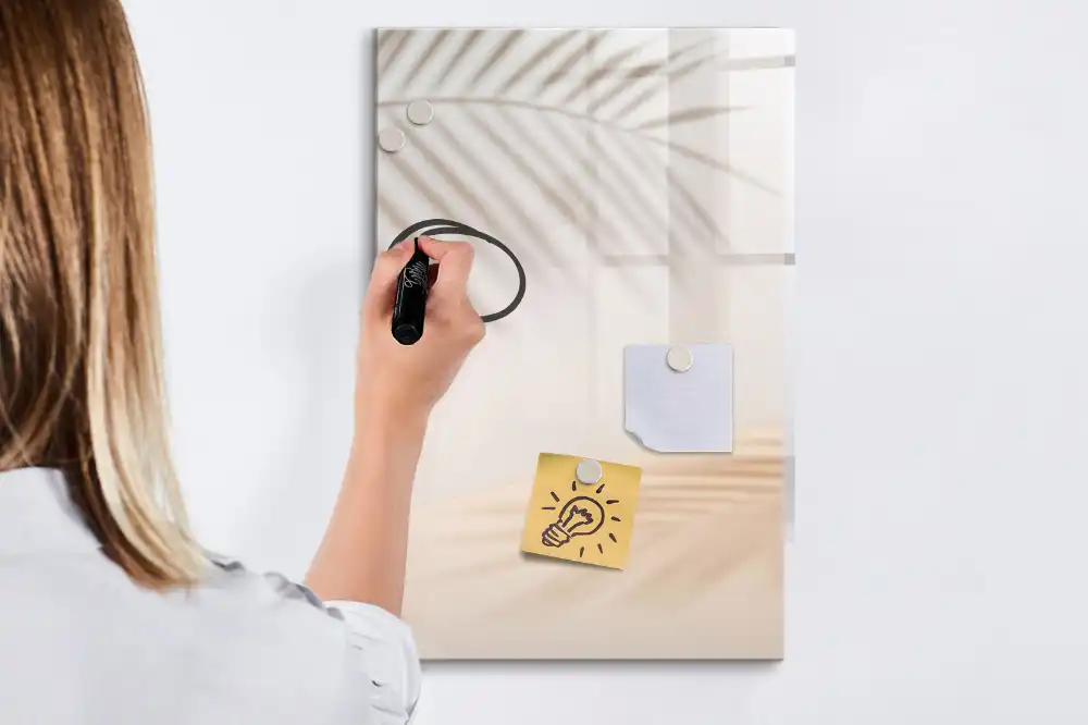 Tableau magnétique effaçable à motif d'ombre de feuille de palmier