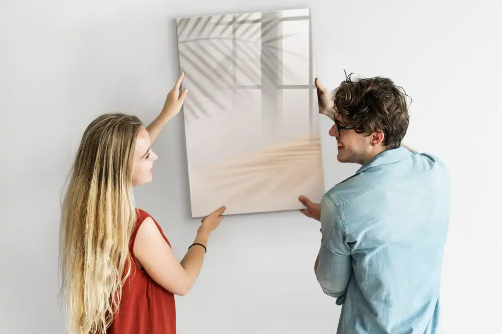 Tableau magnétique effaçable à motif d'ombre de feuille de palmier