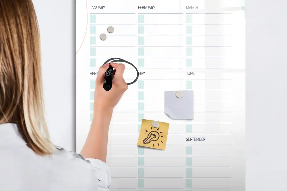 Tableau blanc magnétique effaçable à sec pour organisation d'événements
