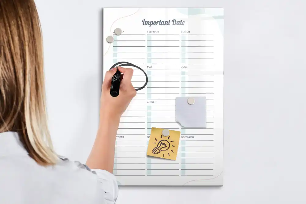 Tableau blanc magnétique effaçable à sec pour organisation d'événements