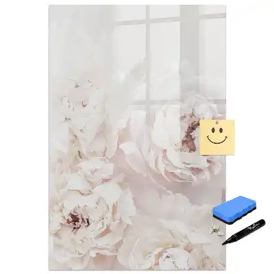 Tableau magnétique effaçable à motif pivoines roses